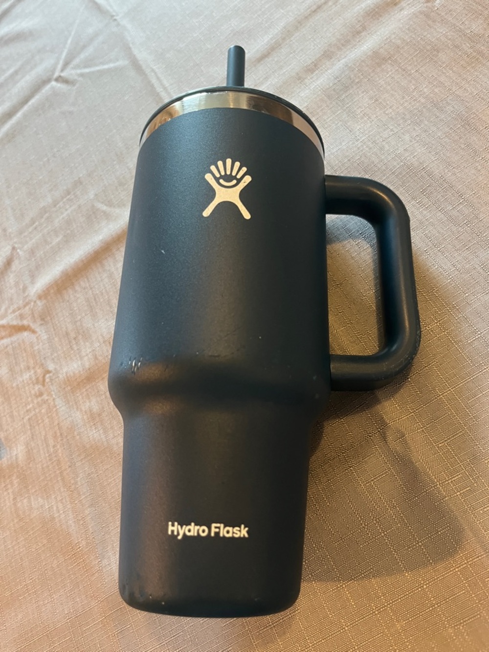 Hydro Flask Navy Insulated Travel Tumbler with Handle and Straw Lid